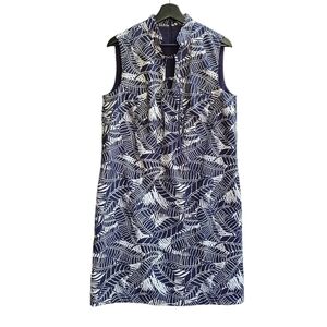 Brooks Brothers Blue Palm Print Dress